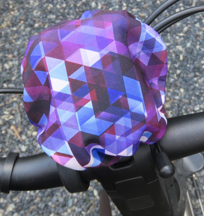 E-Bike-Displayhülle, fest, dreieckig auf lila Softshell