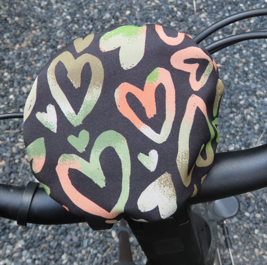Ebike Display Schutzhülle G Herzchen auf schwarzem Softshell